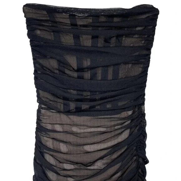 Nookie NWT Black Nude Mesh Strapless Eden Gown - XS - Picture 4 of 12